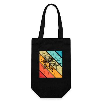 Huile d’olive Retro Vegetarian Idée cadeau - Sac à bouteille - noir - Devant