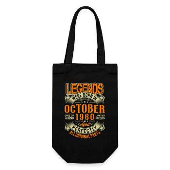 1960 Oktober Geburtstag Legende - Geschenkbeutel für Flaschen - Schwarz - Vorne