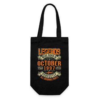 1997 Oktober Geburtstag Legende - Geschenkbeutel für Flaschen - Schwarz - Vorne