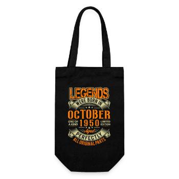 1950 Oktober Geburtstag Legende - Geschenkbeutel für Flaschen - Schwarz - Vorne