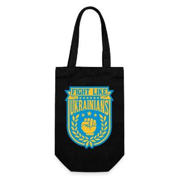 fight like ukrainians quote - Gift Bag for Bottles - black - Front