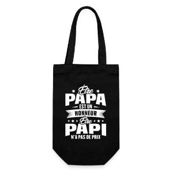 être papa est un honneur être papi n'a pas de prix - Sac à bouteille - noir - Devant