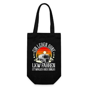 LKW Fahrer - Geschenkbeutel für Flaschen - Schwarz - Vorne