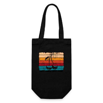 Cherry Fruit Lover Retro Healthy Gift idea - Gift Bag for Bottles - black - Front