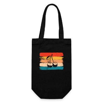Cherry Fruit Lover Retro Healthy Gift idea - Gift Bag for Bottles - black - Front