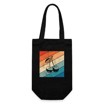 Cherry Fruit Lover Retro Healthy Gift idea - Gift Bag for Bottles - black - Front