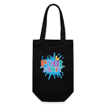 Pool Party Celebrations Dancing Music Friends - Gift Bag for Bottles - black - Front