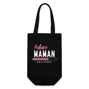 Future Maman veuillez patienter - Sac à bouteille - noir - Devant