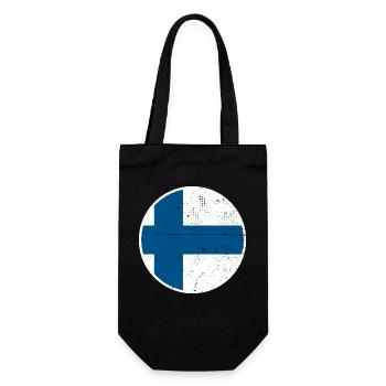 Finnland Finnische Flagge Finne - Geschenkbeutel für Flaschen - Schwarz - Vorne