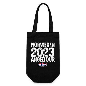 Norwegen Angeltour 2023 Angeln Angler Fischen - Geschenkbeutel für Flaschen - Schwarz - Vorne