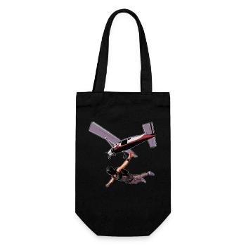 Skydiving Parachuting Parachute - Gift Bag for Bottles - black - Front