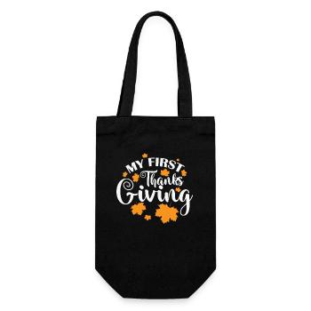 My First Thanks Giving USA America Holiday - Gift Bag for Bottles - black - Front