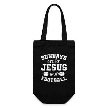 Sundays are for Jesus and Football USA - Geschenkbeutel für Flaschen - Schwarz - Vorne