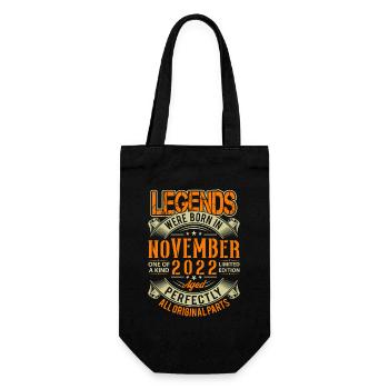 2022 November Birthday Legend - Gift Bag for Bottles - black - Front