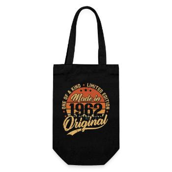 1962 Vintage Born Retro Vintage Birthday Gift - Gift Bag for Bottles - black - Front