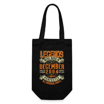 2004 Dezember Geburtstag Legende - Geschenkbeutel für Flaschen - Schwarz - Vorne