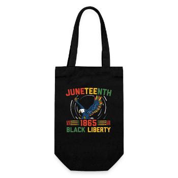 Juneteenth 1865 Black Liberty Melanated - Geschenkbeutel für Flaschen - Schwarz - Vorne