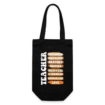 Teacher Strength Equality Pride Melanated - Gift Bag for Bottles - black - Front
