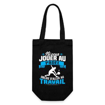 Né pour jouer au padel - Cadeau joueur de padel - Sac à bouteille - noir - Devant