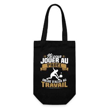 Né pour jouer au padel - Cadeau joueur de padel - Sac à bouteille - noir - Devant
