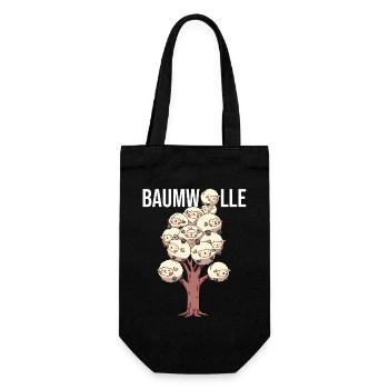 Baumwolle Cotton Tree Animals Fluffy Sheep Earth - Geschenkbeutel für Flaschen - Schwarz - Vorne