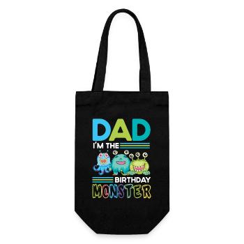 Father of the birthday monster Family siblings - Gift Bag for Bottles - black - Front