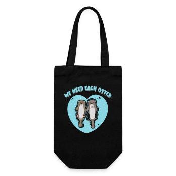Wir Brauchen Jeden Otter | Otter-liebhaber Shirt - Geschenkbeutel für Flaschen - Schwarz - Vorne