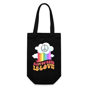 All you need is love peace - Gift Bag for Bottles - black - Front