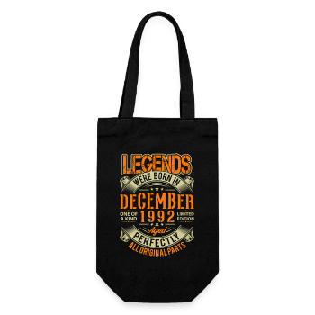 1992 Dezember Geburtstag Legende - Geschenkbeutel für Flaschen - Schwarz - Vorne