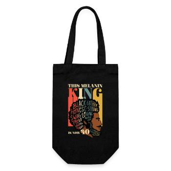 This Melanin King is Now 40 Juneteenth 40th - Gift Bag for Bottles - black - Front