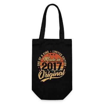 2017 Vintage Born Retro Vintage Birthday Gift - Gift Bag for Bottles - black - Front