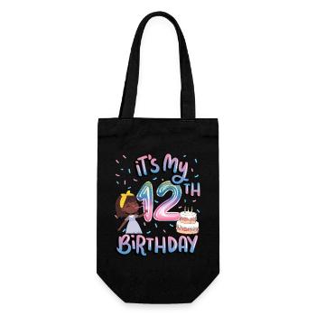It's my 12th birthday Melanin Kid Juneteenth - Gift Bag for Bottles - black - Front
