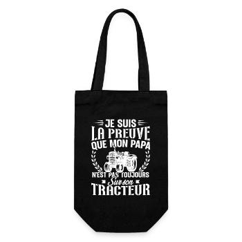 Je suis la preuve que mon papa tracteur - Sac à bouteille - noir - Devant