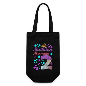 Birthday Mermaid 2 Shell Summer Vibe 2nd - Gift Bag for Bottles - black - Front
