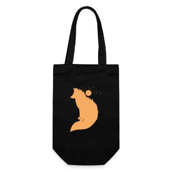 Renard devant la lune Renard roux animal sauvage - Sac à bouteille - noir - Devant