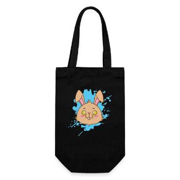 Hase im japanischen Kawaii Stil Tier - Geschenkbeutel für Flaschen - Schwarz - Vorne