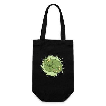 Dragon sleeps cute fantasy animal - Gift Bag for Bottles - black - Front