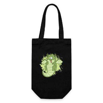 Fat Dragon Looks Funny Animal - Gift Bag for Bottles - black - Front