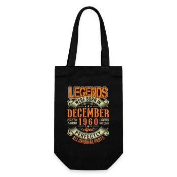 1960 Dezember Geburtstag Legende - Geschenkbeutel für Flaschen - Schwarz - Vorne