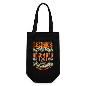 1961 Décembre Birthday Legend - Sac à bouteille - noir - Devant