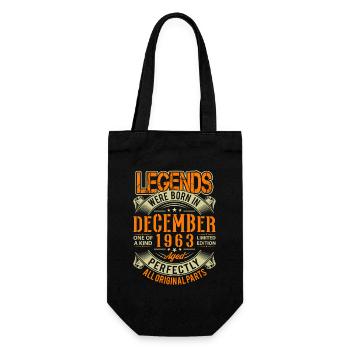 1963 Décembre Birthday Legend - Sac à bouteille - noir - Devant