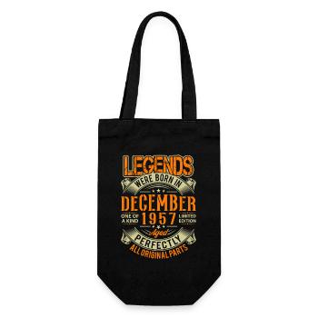 1957 Décembre Birthday Legend - Sac à bouteille - noir - Devant