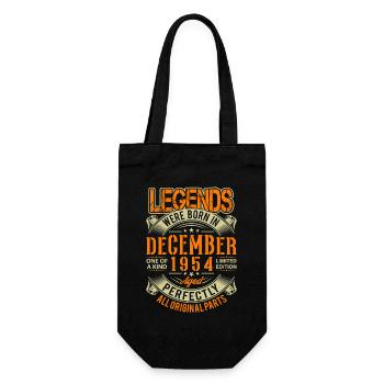 1954 Dezember Geburtstag Legende - Geschenkbeutel für Flaschen - Schwarz - Vorne