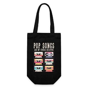 Pop-songs Sind Mein Stress-reliever - Geschenkbeutel für Flaschen - Schwarz - Vorne