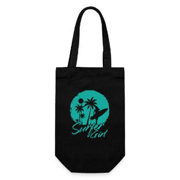 Surfer Girl Surfing Water Sports Wind - Gift Bag for Bottles - black - Front