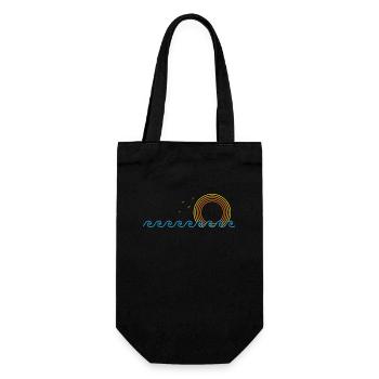 Waves and sun for surfing Surfing - Gift Bag for Bottles - black - Front