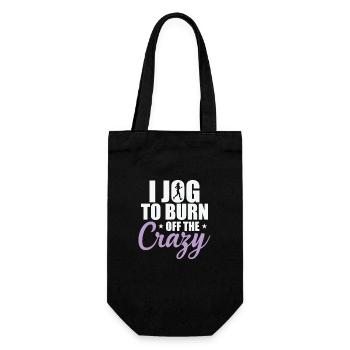 I Jog to burn off the Crazy Jogging Running - Gift Bag for Bottles - black - Front