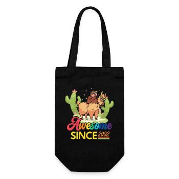 Awesome Since 2002 Geburtsjahr Schaf Jahrestag - Geschenkbeutel für Flaschen - Schwarz - Vorne