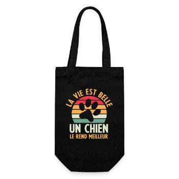 La vie est belle Un chien le rend meilleur - Sac à bouteille - noir - Devant