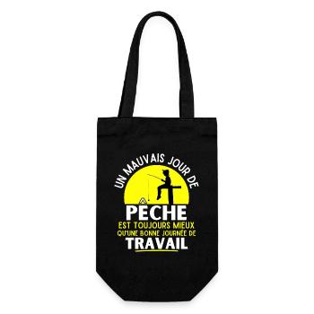 pêche, pêcheur, fan de pêche - Sac à bouteille - noir - Devant
